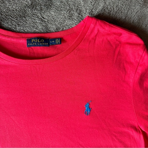 Polo Ralph Lauren Shirt Women L Long Sleeve Crew Neck Lightweight Pink - Picture 3 of 6